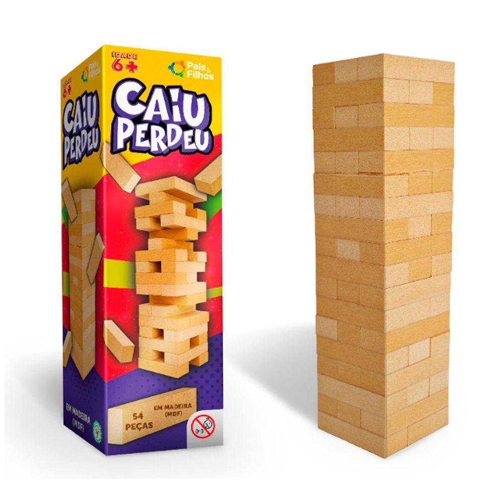 Jogo Caiu Perdeu De Madeira 54 Peças - Pais E Filhos - 6