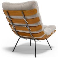 Kit 2 Poltronas Decorativas Sala De Estar Costela L02 Bouclê Creme - Lyam Decor