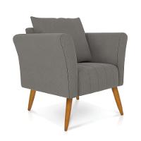 Kit 01 Namoradeira 02 Lugares E 02 Poltronas Marilia Linho Pés Palito Castanho - D'rossi Cor A26 Grafite - 6