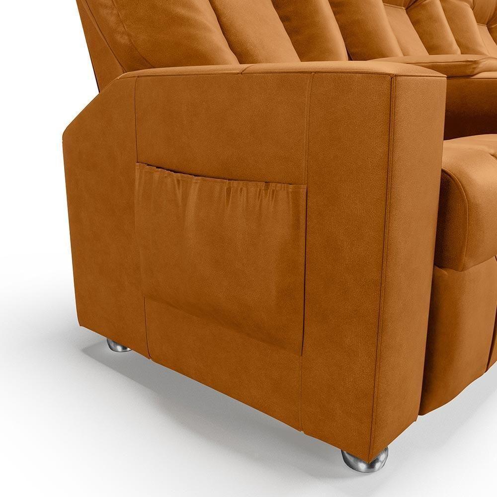 Poltrona Do Papai Reclinável Manual 3 Lugares Sala De Cinema Romeo F05 Facto Whisky - 5