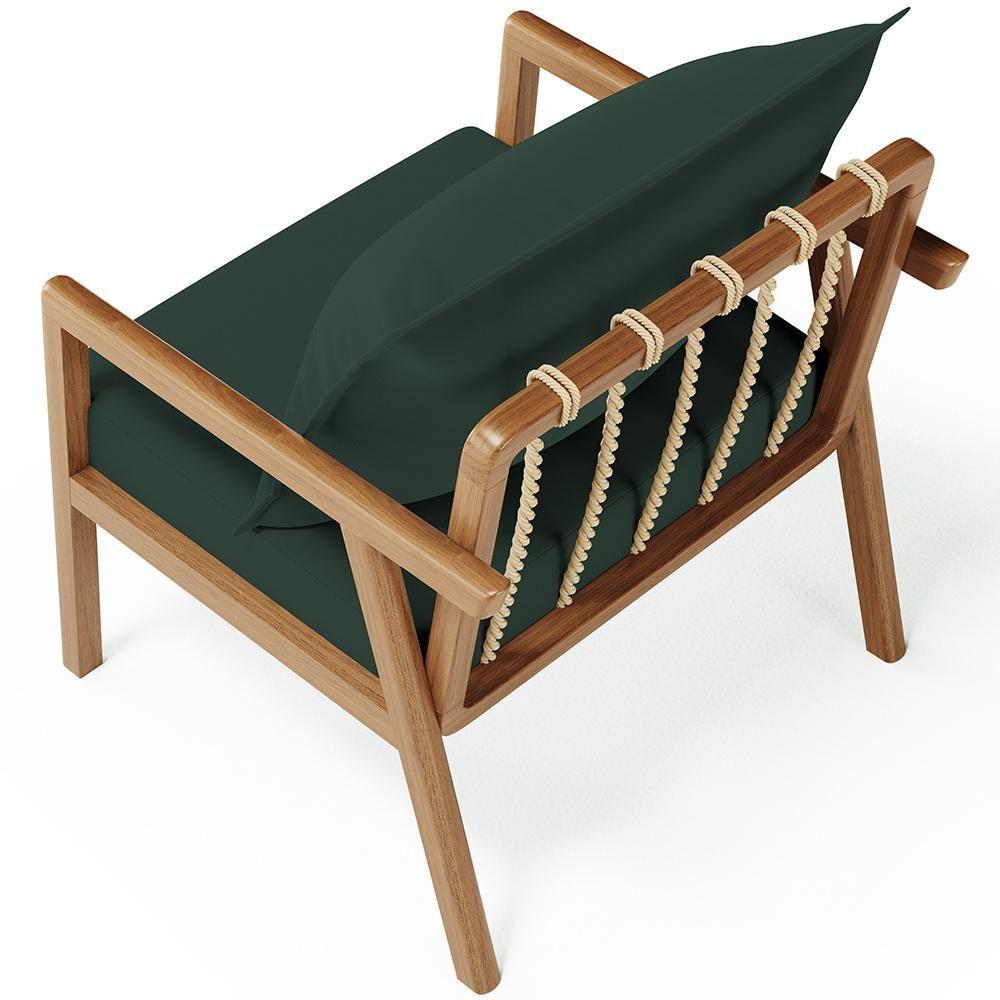 Kit 02 Poltronas Decorativa Para Sala De Estar Alícia B04 Suede Verde Musgo - 2