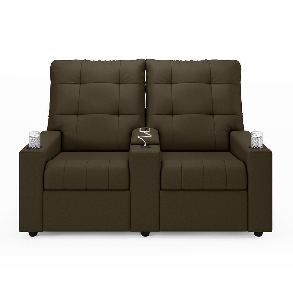 Poltrona Do Papai Reclinável Cinema 2 Lugares Manual Baú Usb Haifa F05 Veludo Capuccino - Lyam Decor - 6