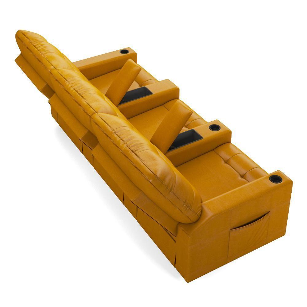 Poltrona Do Papai Reclinável Cinema 3 Lugares Manual Baú Usb Haifa F05 Facto Whisky - Lyam Decor - 4