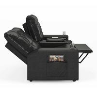 Poltrona Do Papai Reclinável Cinema 2 Lugares Manual Baú Usb Haifa F05 Facto Preto B - Lyam Decor - 2