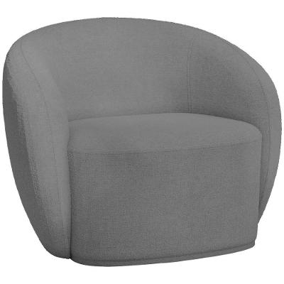 Poltrona Decorativa Gliese K01 Para Sala De Estar Tecido Bouclê Cinza Lyam Decor