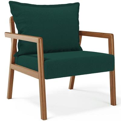 Poltrona Decorativa Alícia B04 Sala De Estar Bouclé Verde Lyam Decor