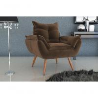 Poltrona Decorativa Tóquio 1 Lugar Veludo Marrom Matrix - 3