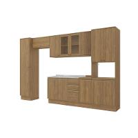 Cozinha Modulada Celeste Kappesberg 100% Mdf Nogueira/vidro 360cm - 4