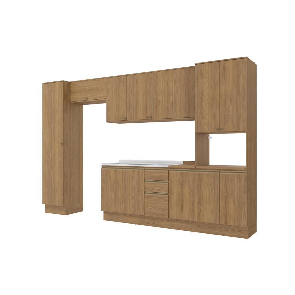 Cozinha Modulada Celeste Kappesberg 100% Mdf Nogueira 360cm - 4