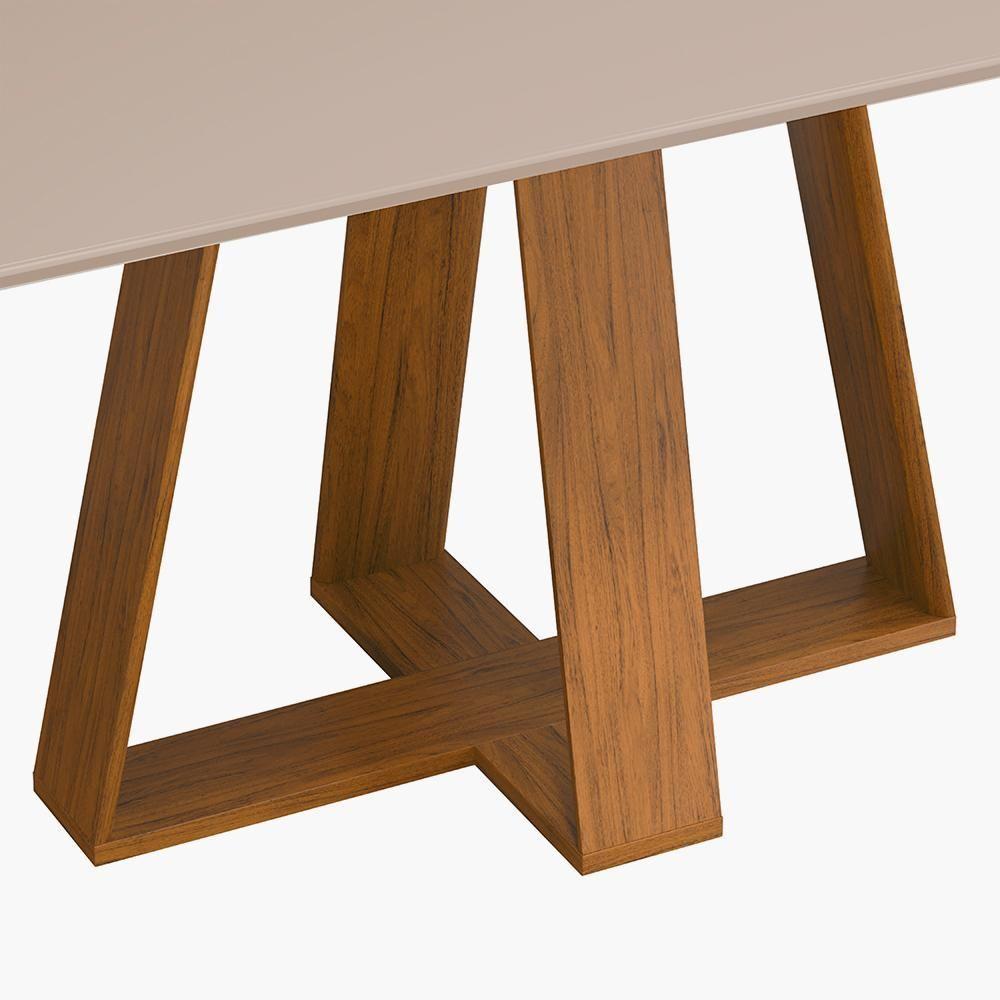 Mesa De Jantar Retangular 6 Lugares Freijó Off White Kiara Dj Móveis - 3