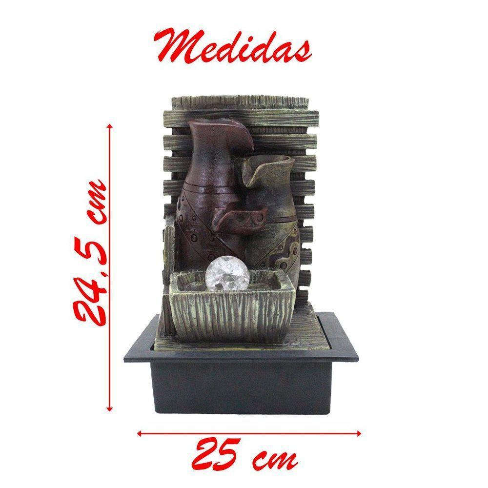 Fonte De água Decorativa 3 Quedas Cascata Luz De Led Bivolt - 3