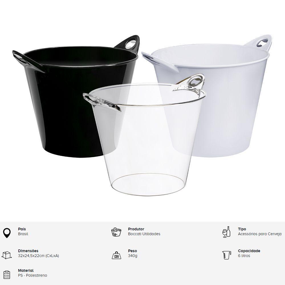 Balde Gelo Beer Champanheira Multiuso Cerveja Festas Eventos Cor:preto - 5