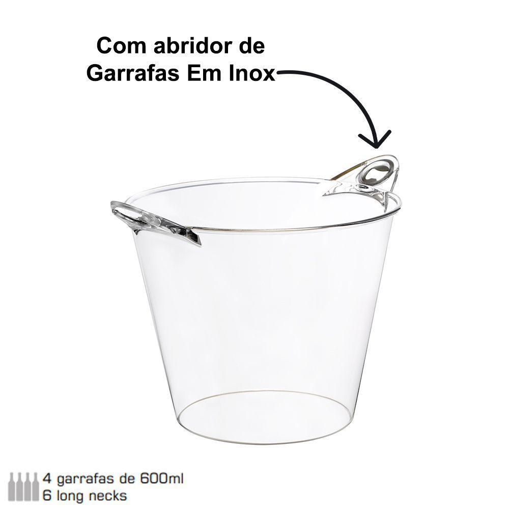 Balde Gelo Beer Champanheira Multiuso Cerveja Festas Eventos Cor:transparente - 2