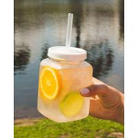 Jogo De 2 Copos Casal Filmes Com Tampa Canudo 670ml Boccati Cor:azul - 3