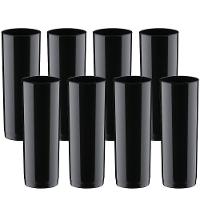 Kit De Copos 8 Copos Grandes Jogo Long Drink 330ml Boccati Cor:preto - 1