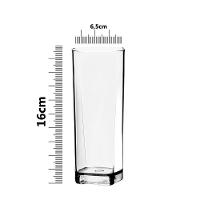 Jogo De Copos 6 Peças Long Drink 350ml Quadrado Transparente - 4
