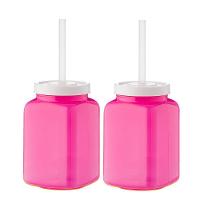 Jogo De 2 Copos Casal Filmes Com Tampa Canudo 670ml Boccati Cor:rosa - 1