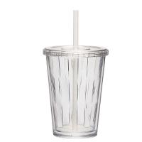 Copo Duplo Multiuso 670ml Com Tampa Canudo Liso Personalizar Cor:transparente - 1