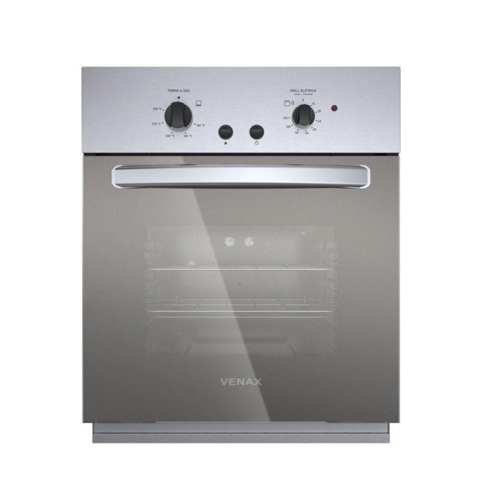 Forno de Embutir Venax à Gás 50 Litros Cristallo GIII Gás GLP Inox 110V - 1
