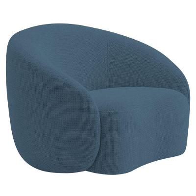Kit 02 Poltronas Orgânica Luxo Recepção Amore Linho - Doce Sonho Móveis Cor Azul Royal