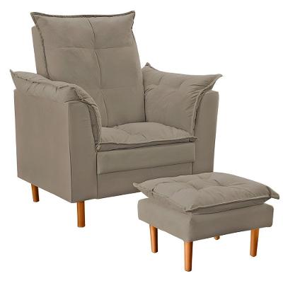 Poltrona Decorativa Ibiza Para Sala De Estar E Leitura Suede Bege Escuro Online Confort