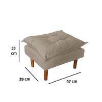 Poltrona De Amamentação Com Puff Quarto De Bebê Bia Suede Cor:bege Escuro - 3