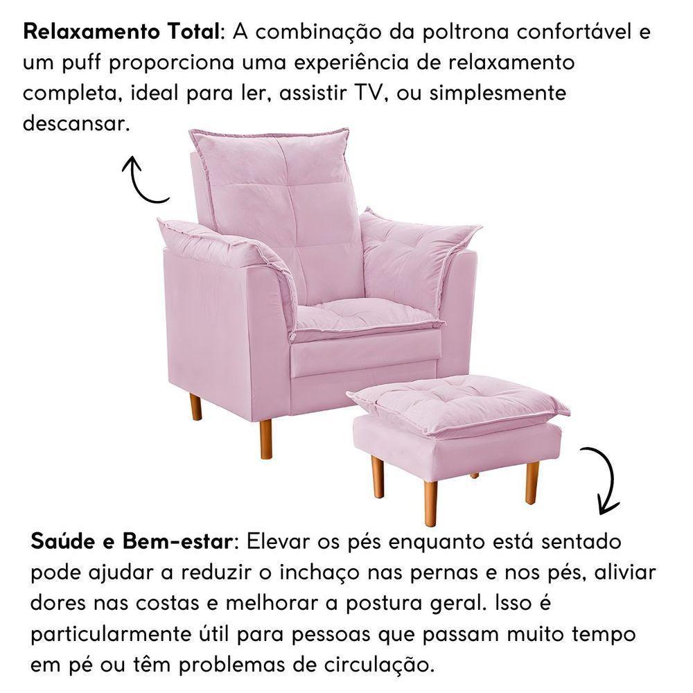 Poltrona Decorativa Sala De Estar Quarto Leitura Ibiza Suede Cor:rosê - 2