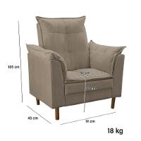 Poltrona De Amamentação Com Puff Quarto Bebê Angelina Suede Cor:bege Escuro - 3