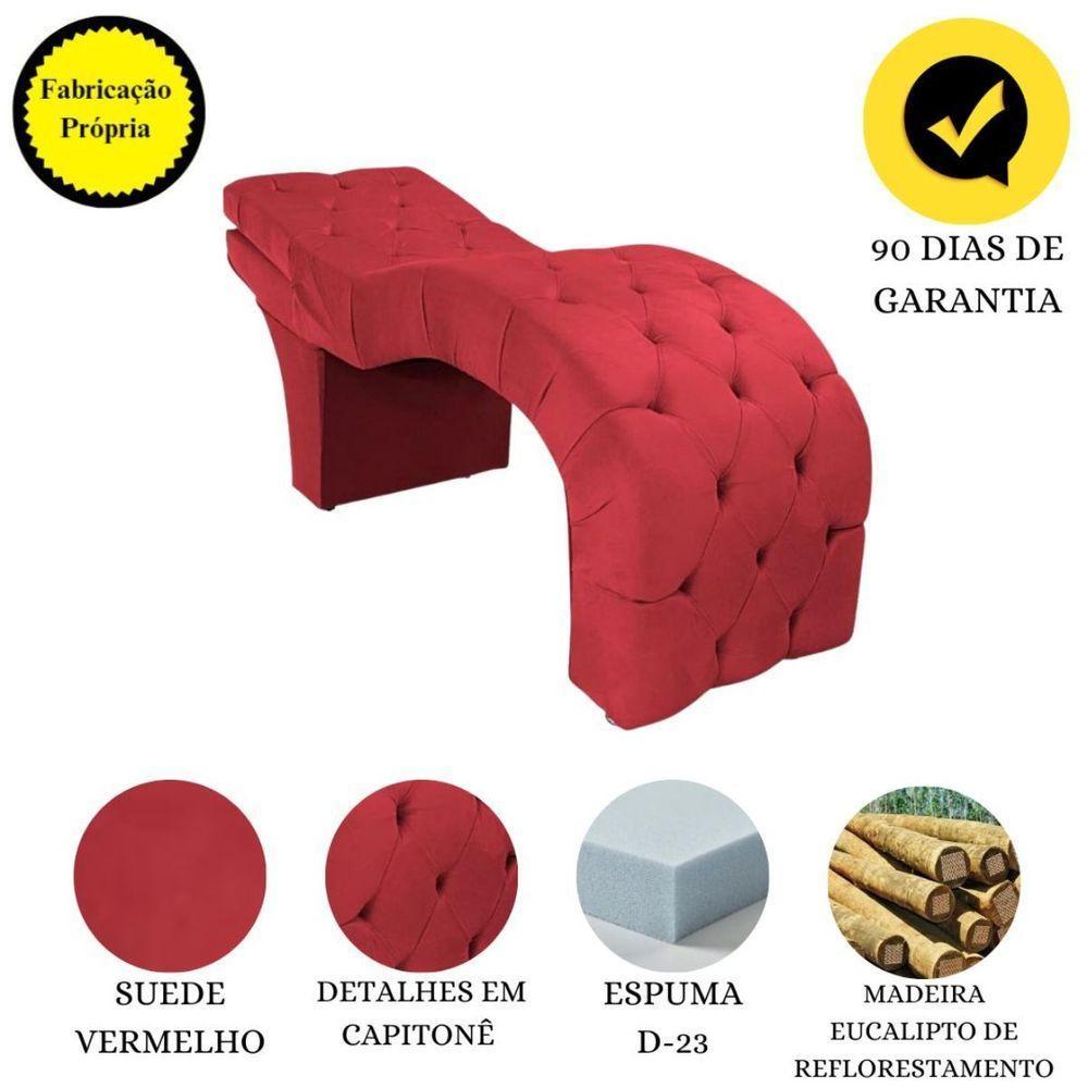 Maca Estofada Reclinável Sobrancelhas Cílios Suede Simaria Cor:vermelho - 6