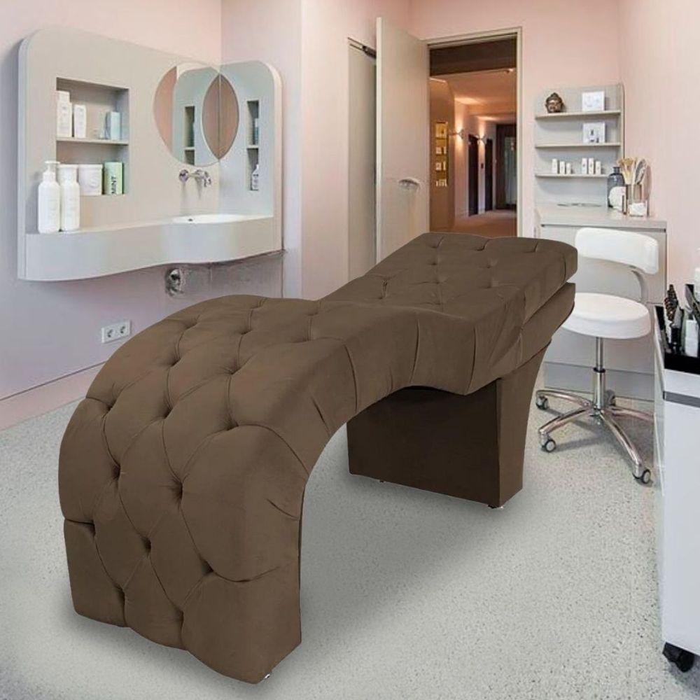 Maca Estofada Reclinável Sobrancelhas Cílios Veludo Beatriz Cor:marrom - 1