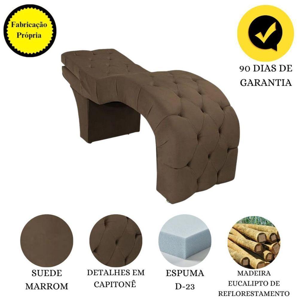 Maca Estofada Reclinável Sobrancelhas Cílios Veludo Beatriz Cor:marrom - 3