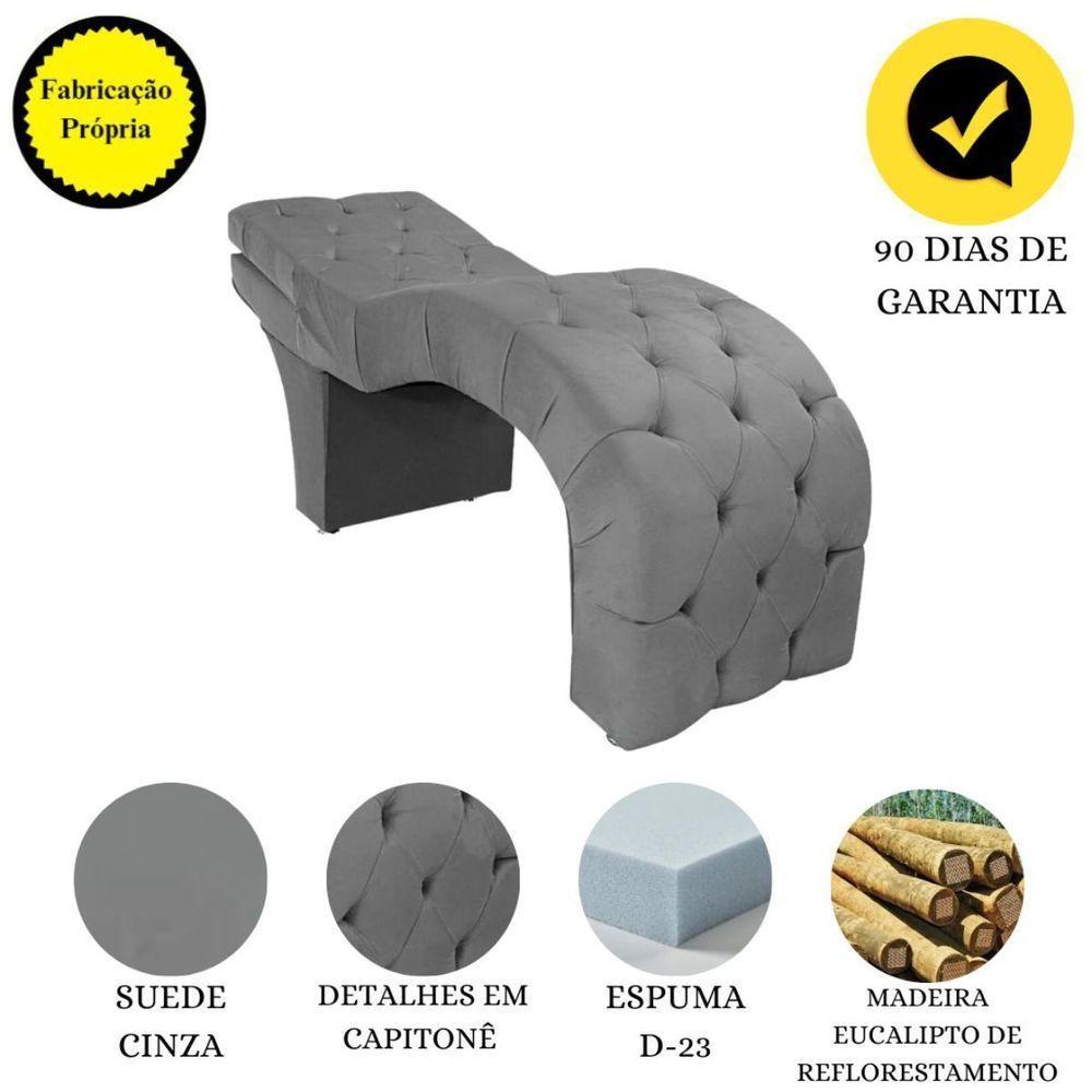 Maca Estofada Reclinável Sobrancelhas Cílios Suede Beatriz Cor:cinza - 2