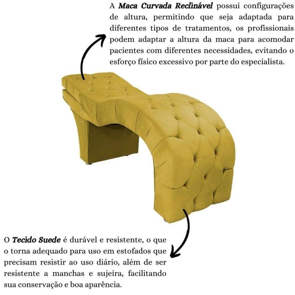 Maca Estofada Reclinável Sobrancelhas Cílios Suede Beatriz Cor:amarelo - 2