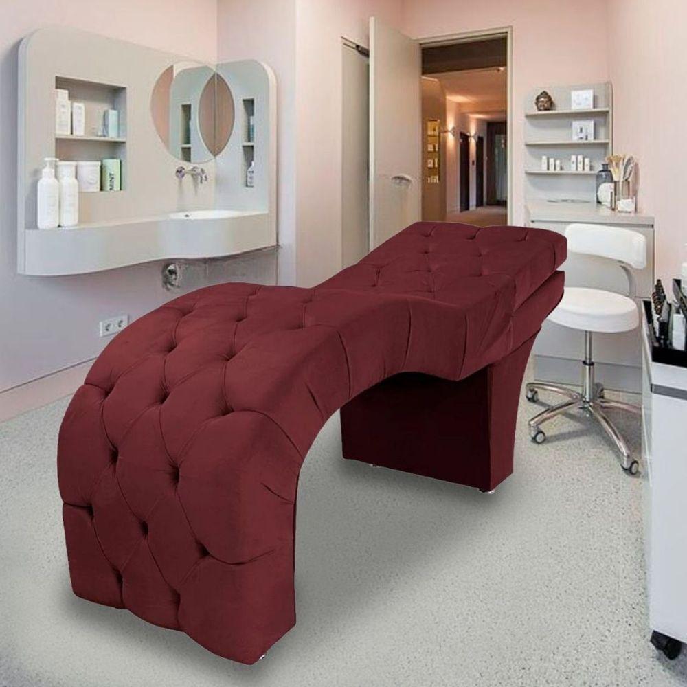 Maca Estofada Reclinável Sobrancelhas Cílios Suede Simaria Cor:bordô - 1