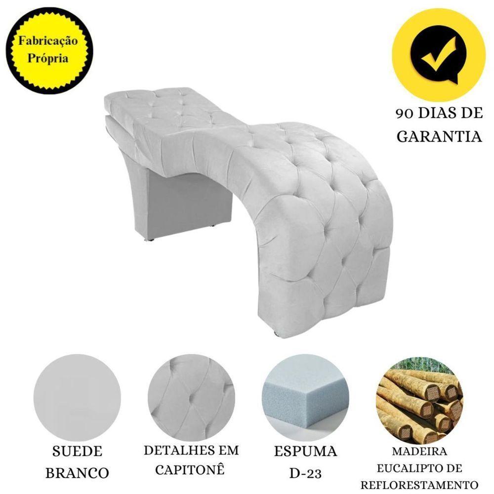 Maca Estofada Reclinável Sobrancelhas Cílios Suede Beatriz Cor:branco - 3