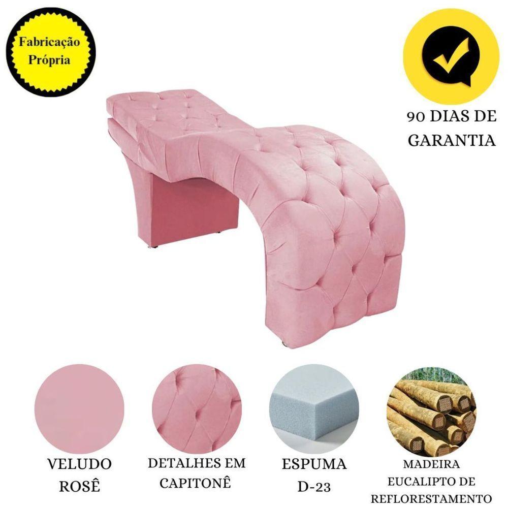 Maca Estofada Reclinável Sobrancelhas Cílios Veludo Simaria Cor:rosê - 6