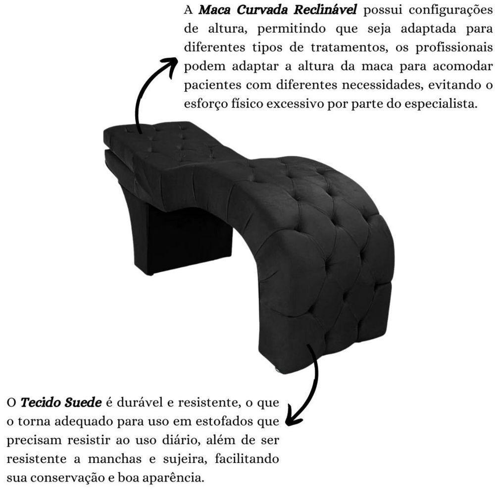 Maca Estofada Reclinável Sobrancelhas Cílios Suede Simaria Cor:preto - 2