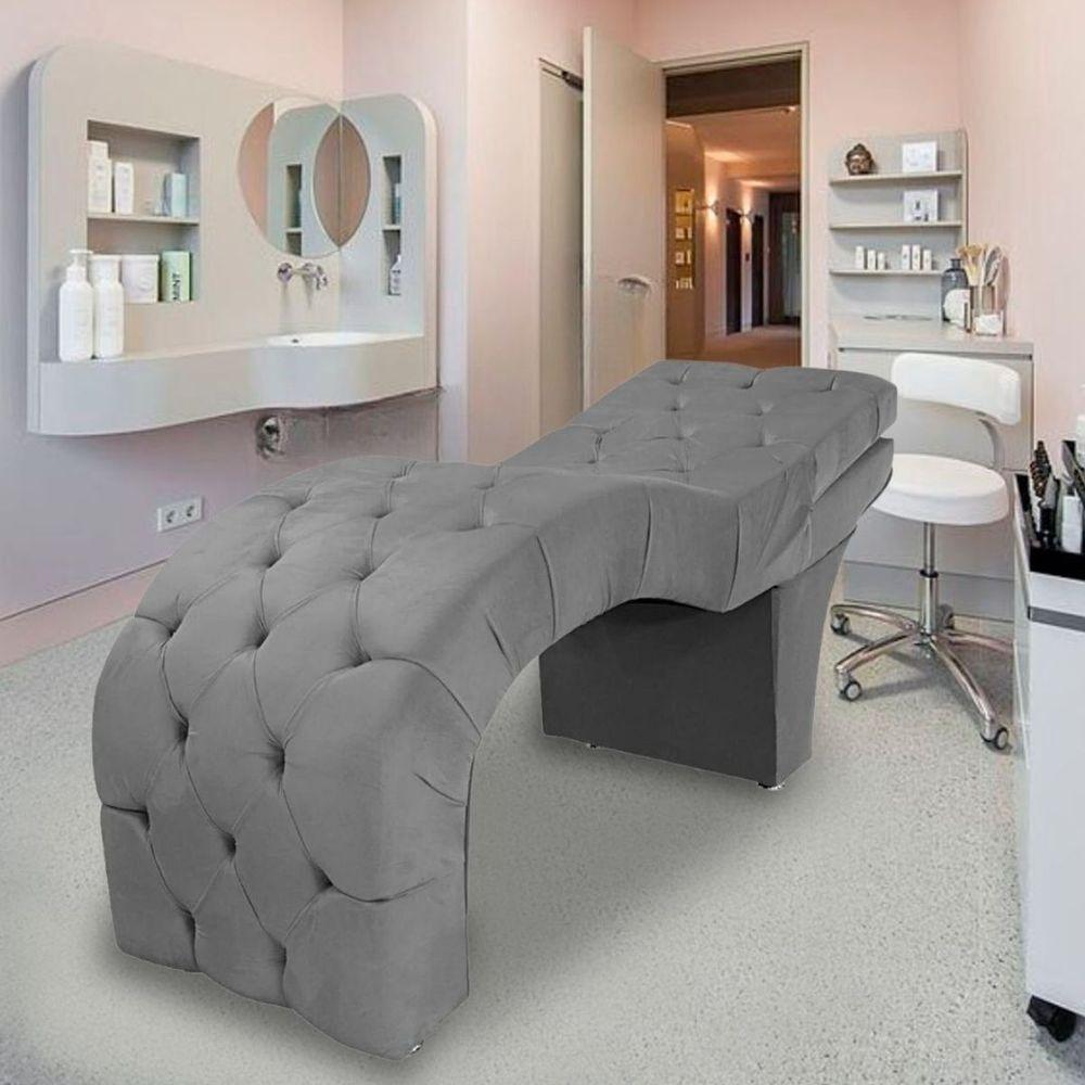 Maca Estofada Reclinável Sobrancelhas Cílios Veludo Simaria Cor:cinza - 1