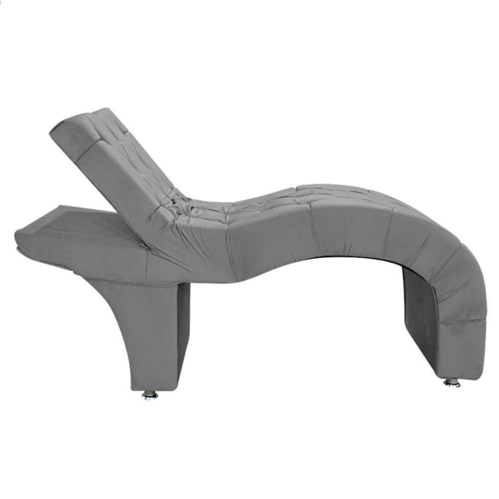 Maca Estofada Reclinável Sobrancelhas Cílios Veludo Simaria Cor:cinza - 6