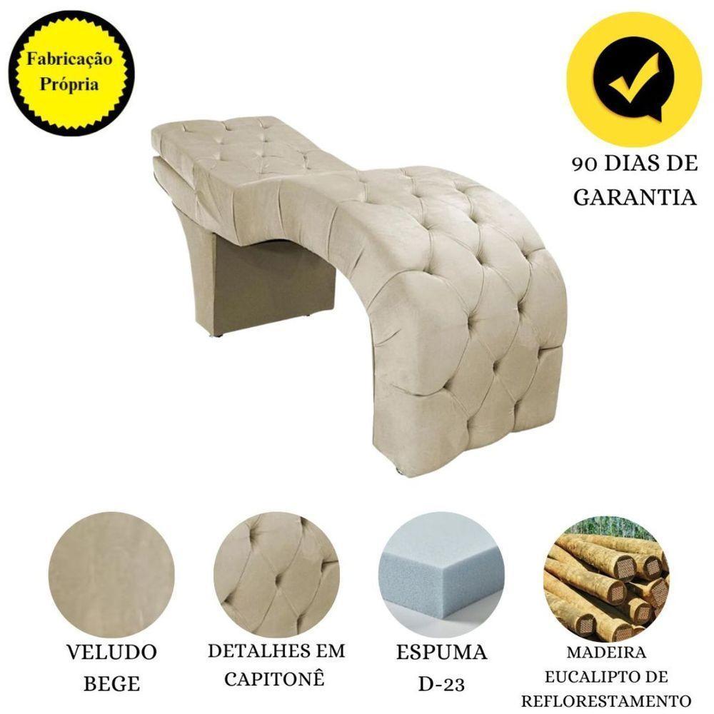 Maca Estofada Reclinável Sobrancelhas Cílios Veludo Beatriz Cor:bege - 6