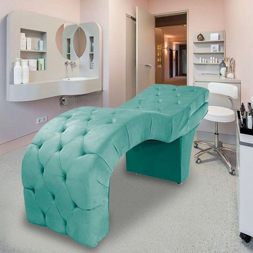 Maca Estofada Reclinável Sobrancelhas Cílios Suede Simaria Cor:azul Tiffany - 1