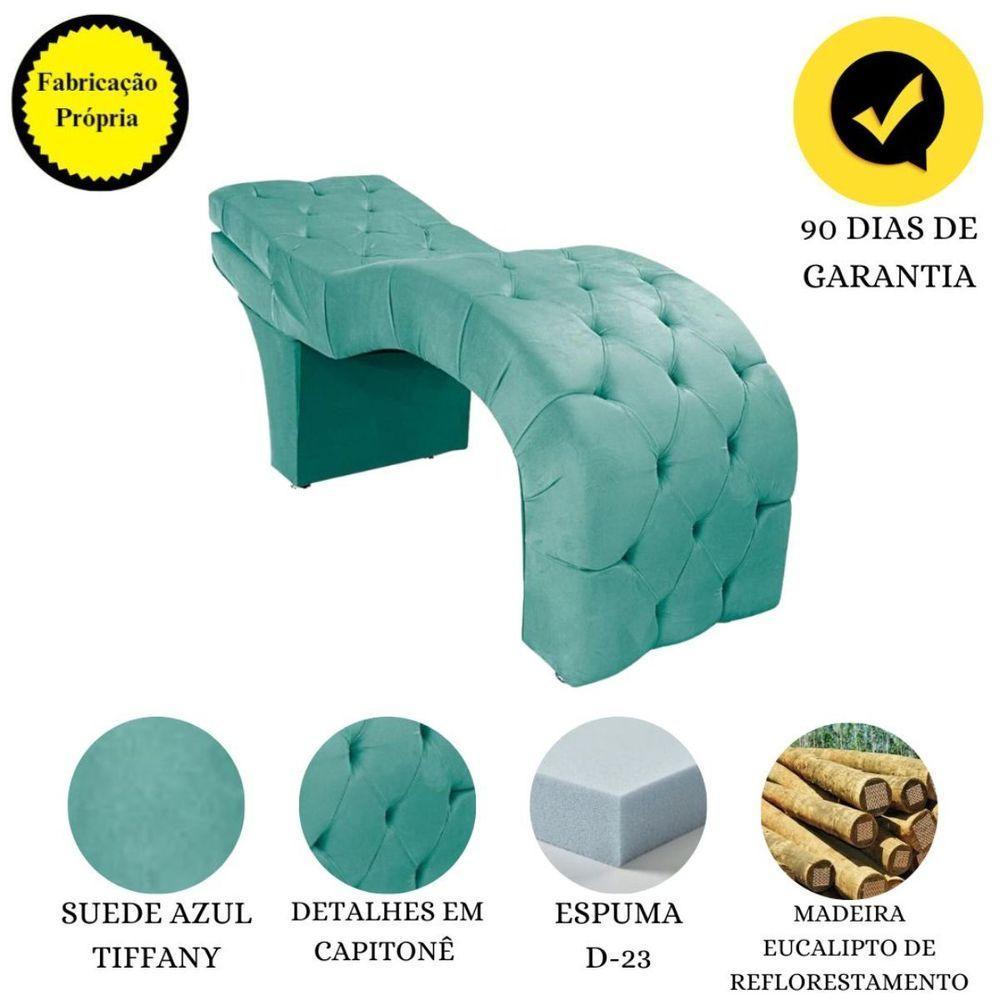 Maca Estofada Reclinável Sobrancelhas Cílios Suede Simaria Cor:azul Tiffany - 3