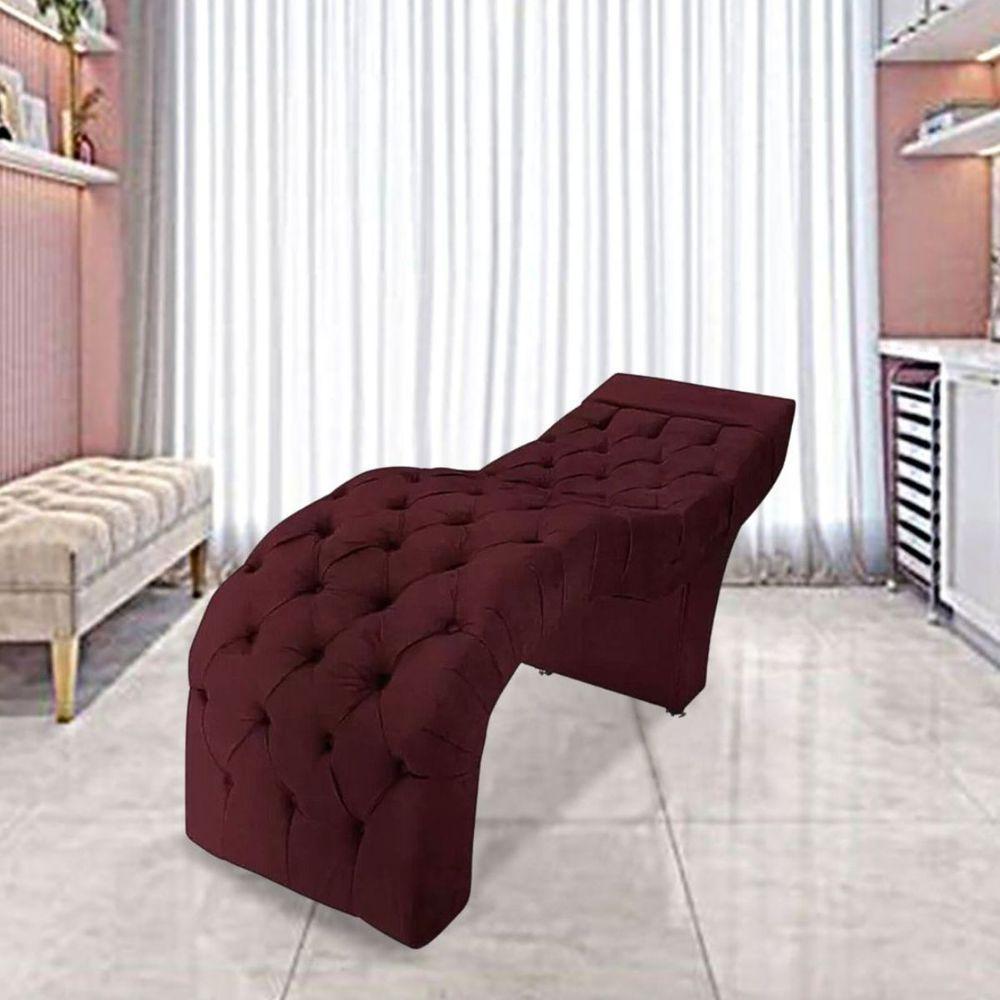 Maca Estofada Estética Cílios Salão Spa Suede Nicole Cor:bordô - 1