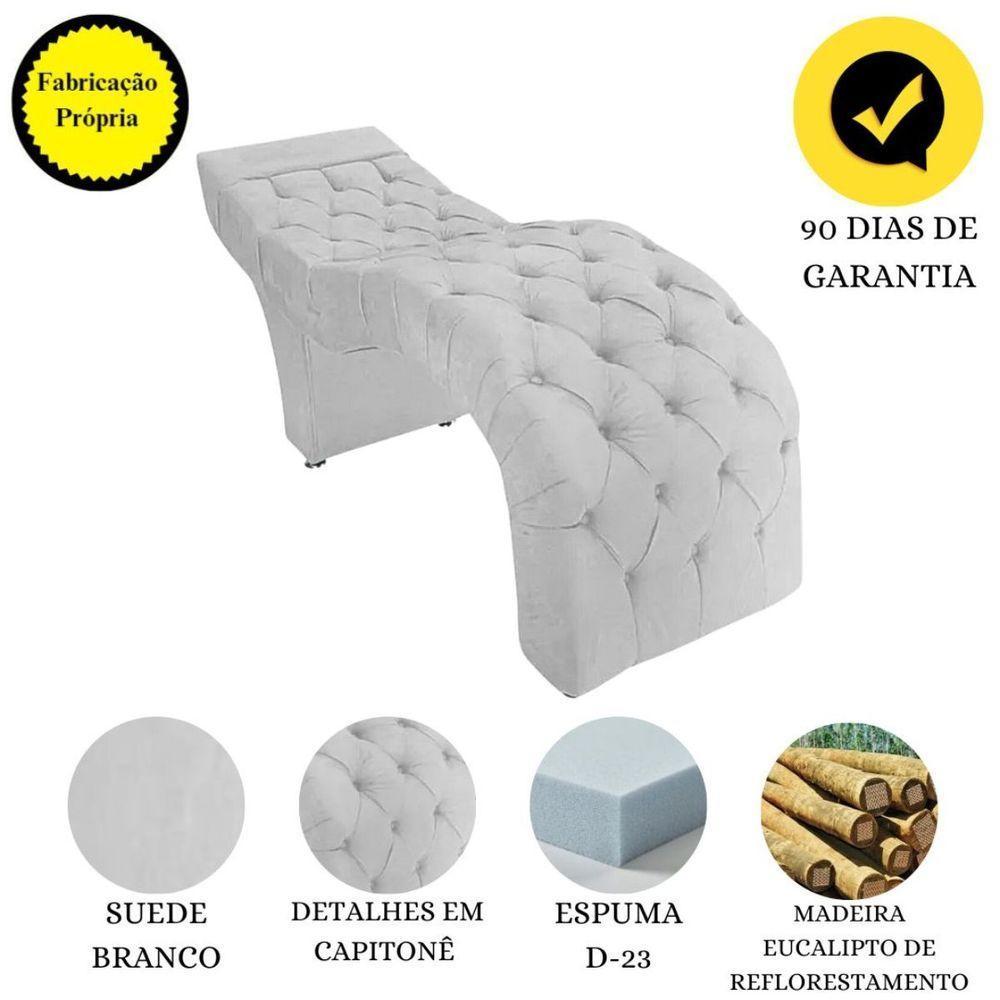 Maca Estofada Estética Cílios Salão Spa Suede Kelly Cor:branco - 3