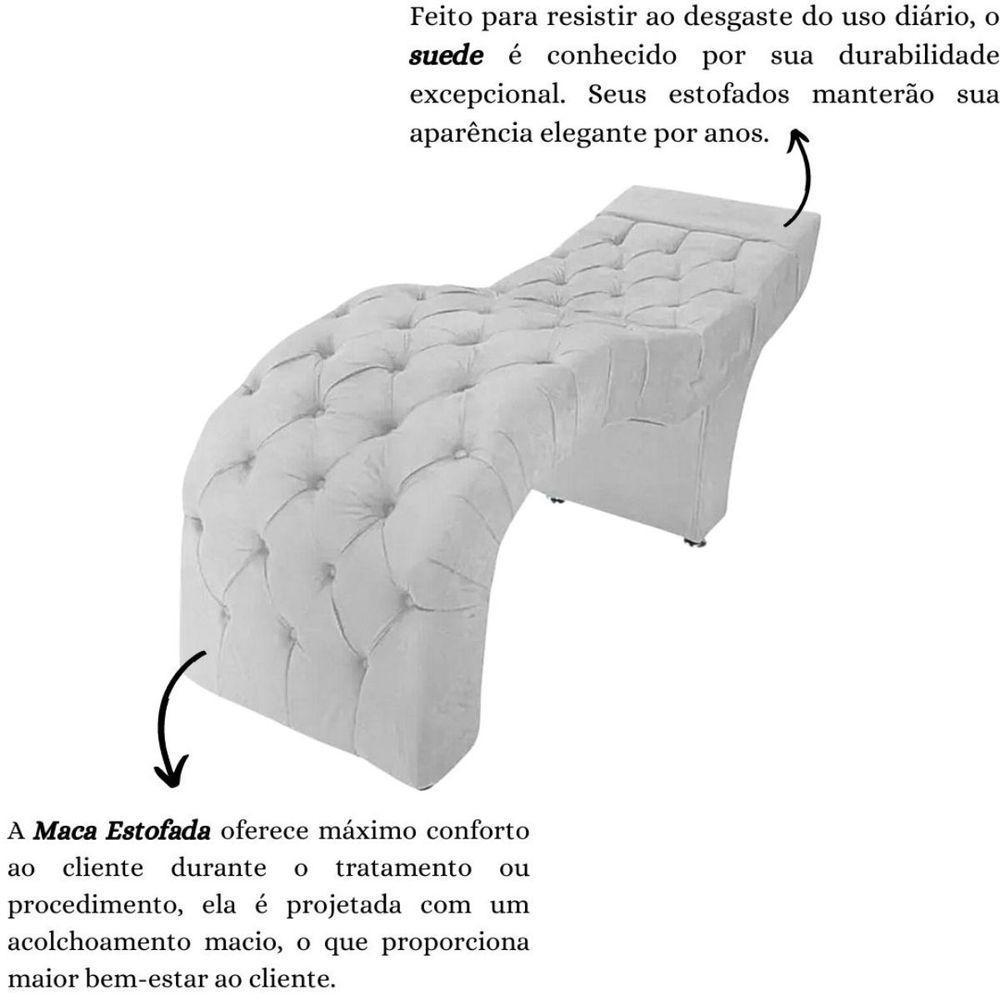 Maca Estofada Estética Cílios Salão Spa Suede Nicole Cor:branco - 4