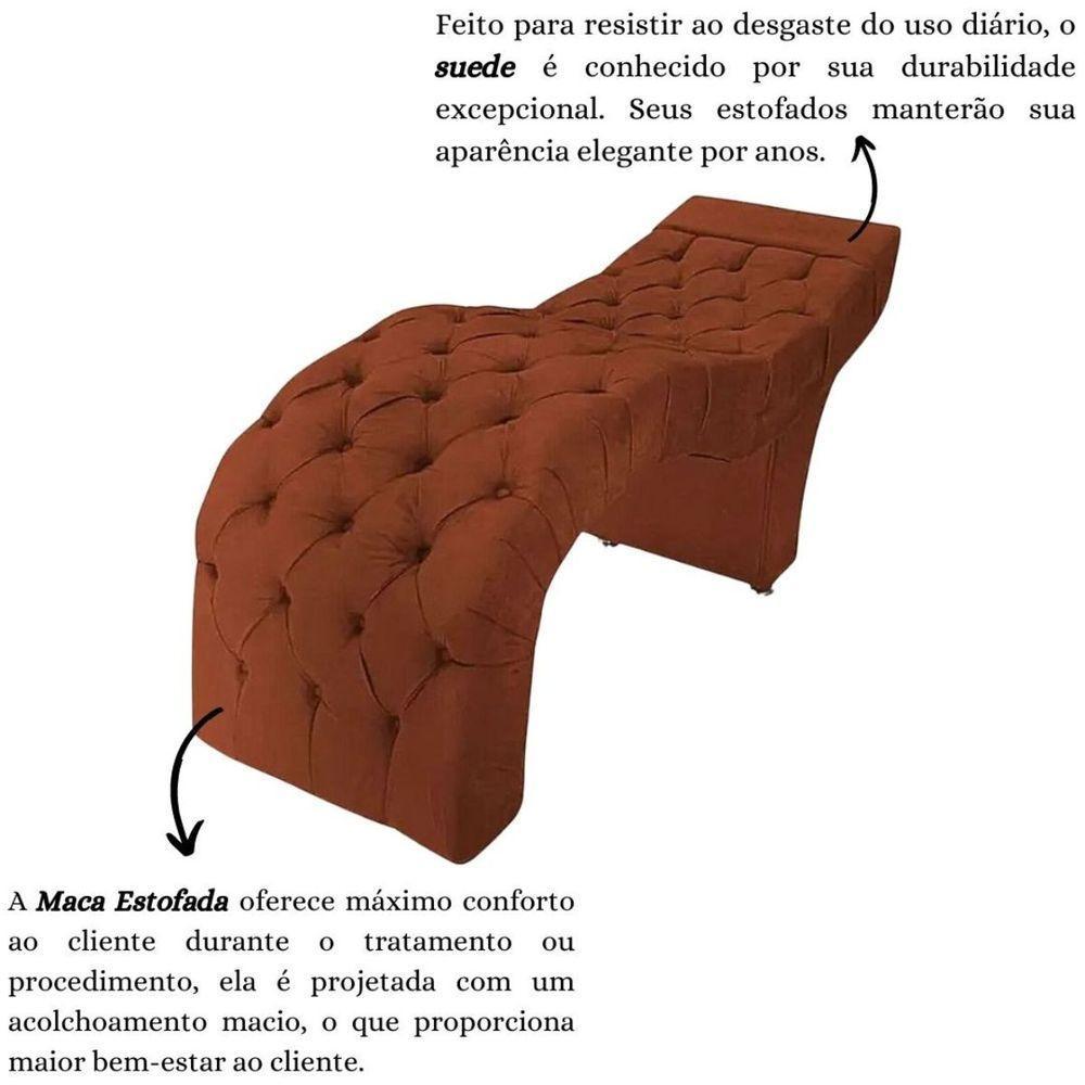 Maca Estofada Estética Cílios Salão Spa Suede Nicole Cor:terracota - 2