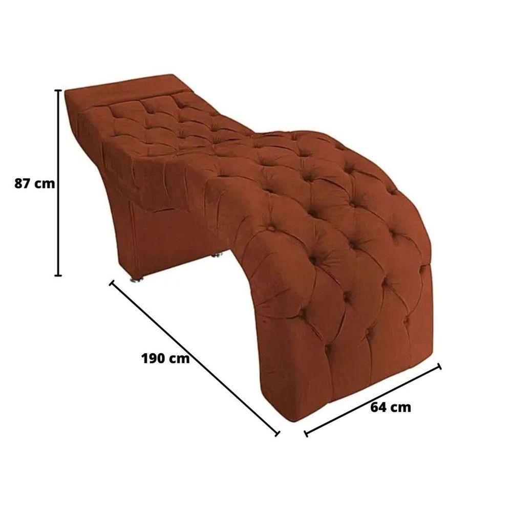 Maca Estofada Estética Cílios Salão Spa Suede Nicole Cor:terracota - 4