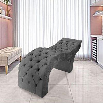 Maca Estofada Estética Cílios Salão Spa Veludo Nicole Cor:cinza