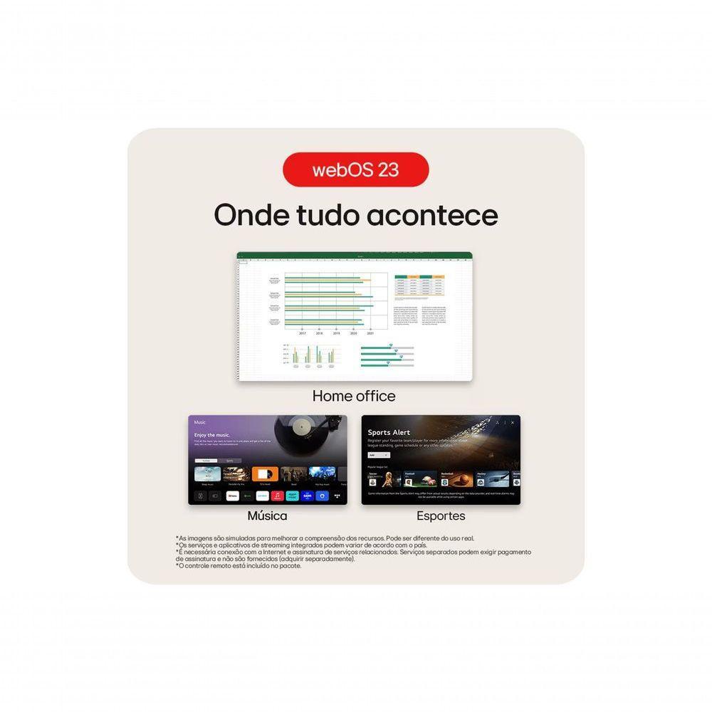 Monitor LG Myview Smart Tela IPS 32'' Fhd Webos Screen Share HDR10 Thinq Air Play 2 Bluetooth USB HDMI 32SR50F-W - 7