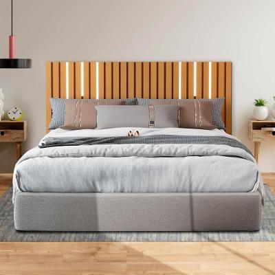 Cabeceira Ripada Led Queen E Casal Suspensa Nature Kate Shop Jm